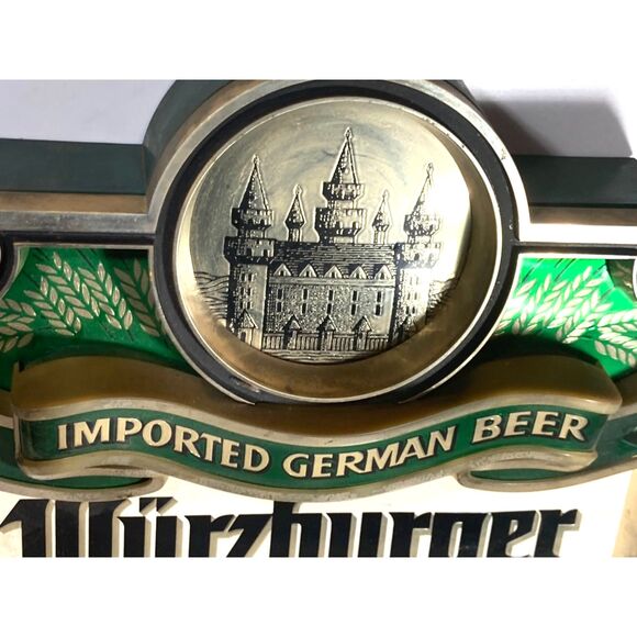 Wurzburger Hofbrau Imported German Beer plaque 1979 Green 3-D Sign - Picture 2 of 3